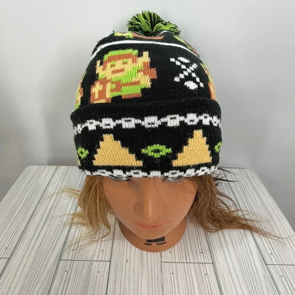 Legend of Zelda 8-Bit Fairisle Cuff Pom Beanie